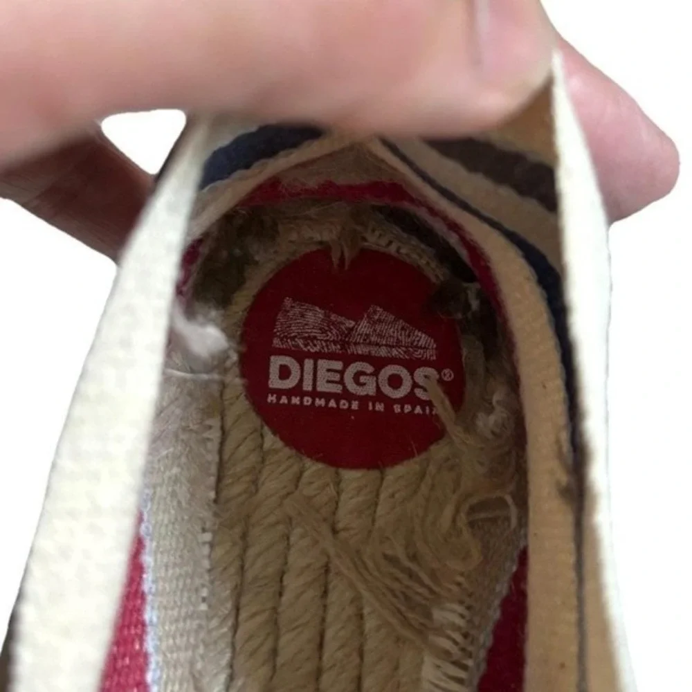 Diegos Authentic Canvas Espadrilles French Stripes Women US 8 EU38 Made in Spain